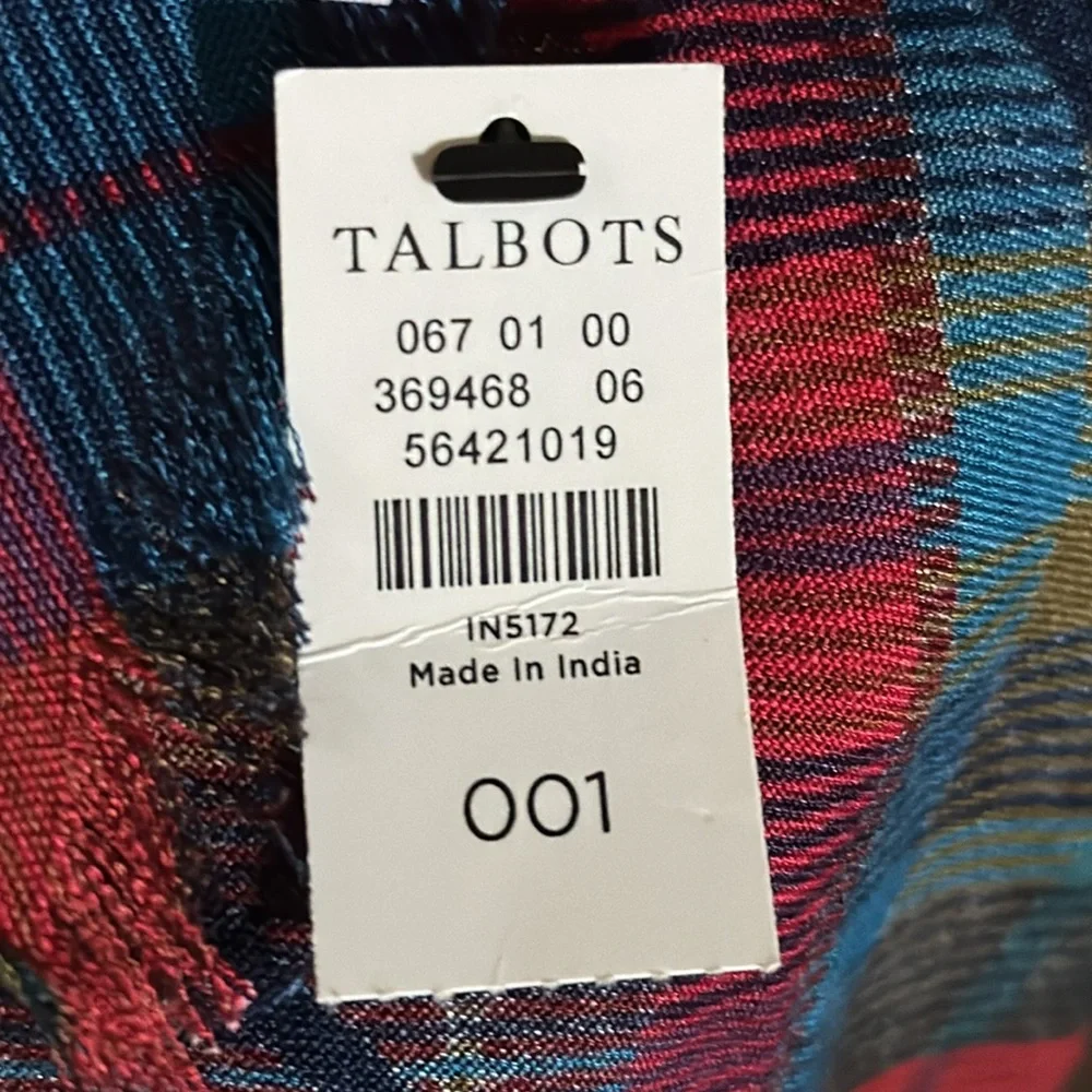 Talbots Plaid Multicolor Oblong Women's scarf